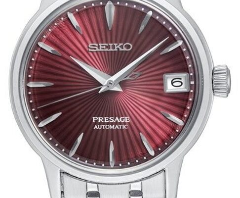 Seiko Presage Cocktail Time Kir Royale Automatic Red Dial Silver Stainless  Steel - Chasing Chrono